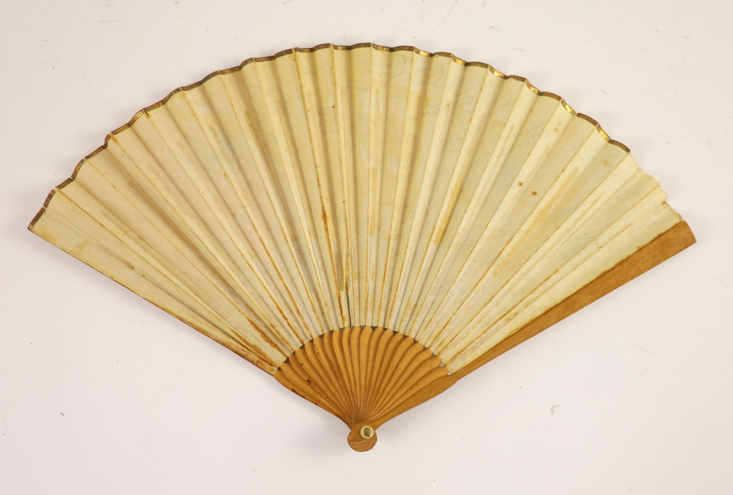 A rare 18th century 'Land of Matrimony' and ‘Land of Celibacy’ fan, 17.5cm long
